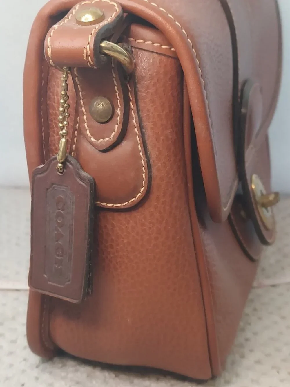 Vintage 1994 Coach Sheridan Mayfield Shoulder Bag (Style 4224) in British Tan